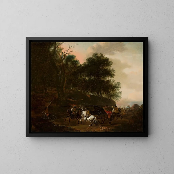 Attack on Travelers - August Querfurt — framed artwork on a wall