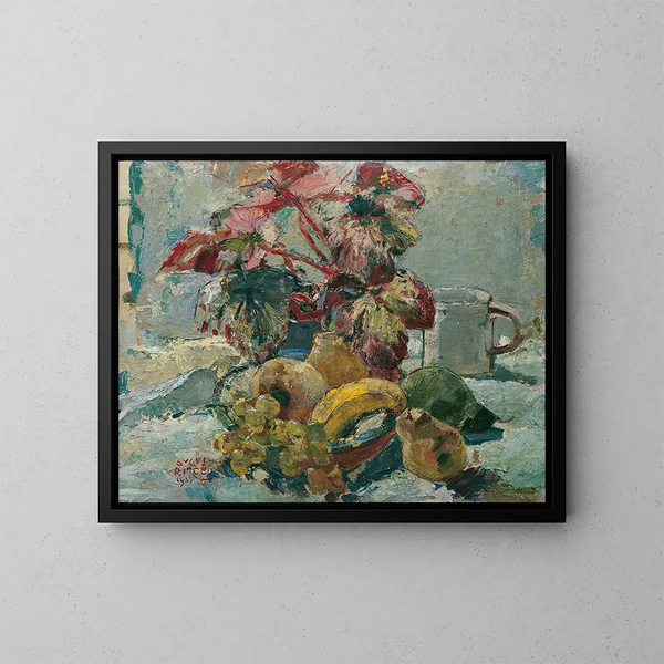 Still life - August Rieger — framed artwork on a wall