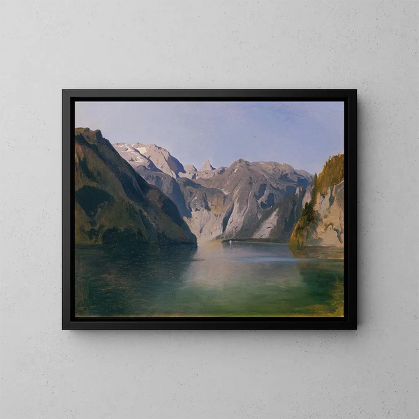View of Königssee - August Schaeffer von Wienwald — framed artwork on a wall