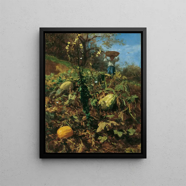 Het pompoentuin - August von Pettenkofen — ingelijst kunstwerk aan de muur