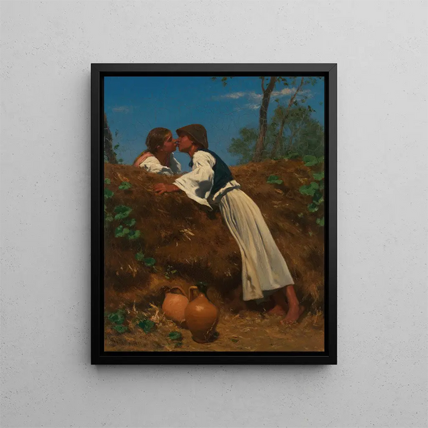 Het Kus II - August von Pettenkofen — ingelijst kunstwerk aan de muur