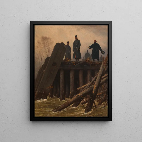L'inondation de février 1862 - August von Pettenkofen — ingelijst kunstwerk aan de muur