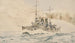 van het IJzeren schip van de keizerlijke en koninklijke klasse SMS Erzherzog Karl met alle zeilen gehesen - August von Ramberg — weergave van het kunstwerk