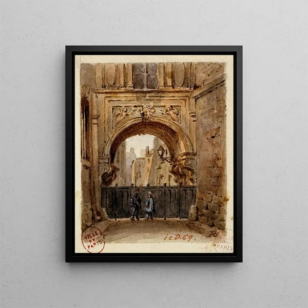 L'arc de Nazareth rue de Nazareth - Auguste Sébastien Bénard — framed artwork on a wall