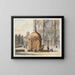 The Parvis of Notre-Dame de Paris - Auguste Sébastien Bénard — framed artwork on a wall