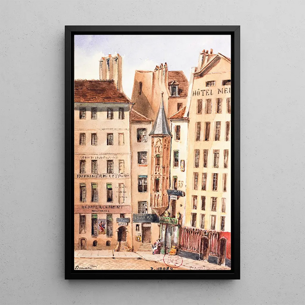 Reproduction of the painting Place de l'Hôtel de Ville - Auguste Sébastien Bénard