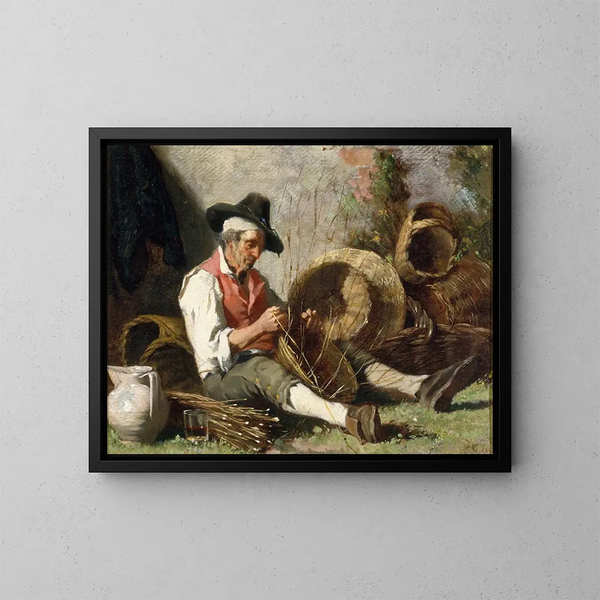The basket maker - Auguste Dutuit — framed artwork on a wall