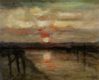 Auguste Oleffe - Sunset in Nieuwpoort.webp