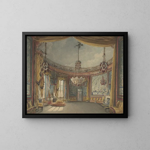 Het salon van het paviljoen van Brighton - Augustus Charles Pugin — ingelijst kunstwerk aan de muur