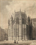 L buitenkant van de kapel Henri VII van Westminster Abbey - Augustus Charles Pugin — weergave van het kunstwerk