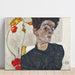 Reproductie van het schilderij Chinese lantaarnplant zelfportret schilderij van Egon Schiele