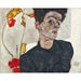 Reproductie van het schilderij Chinese lantaarnplant zelfportret schilderij van Egon Schiele