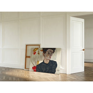 Autoportrait avec une plante de lanternes chinoises d'Egon Schiele
