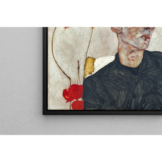 Autoportrait avec une plante de lanternes chinoises d'Egon Schiele