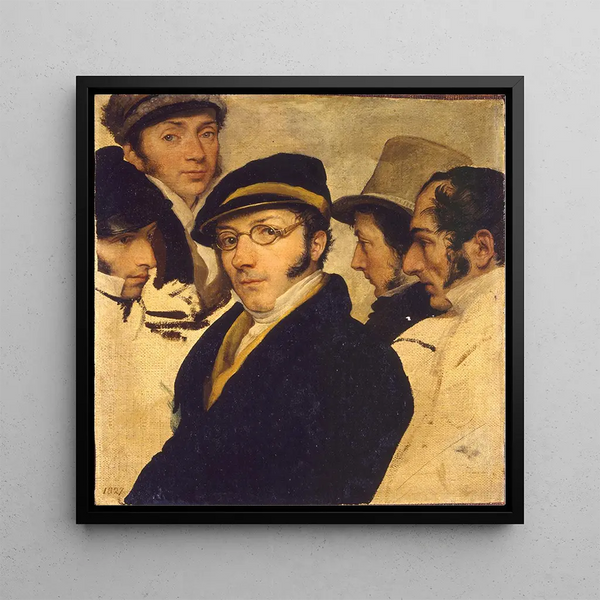 Autoportrait dans un groupe d'amis - Francesco Hayez