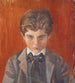 Zelfportret voor een rode achtergrond - Egon Schiele — weergave van het kunstwerk