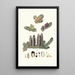 Pinus balsamea, Gilead balsam fir - Aylmer Bourke Lambert — framed artwork on a wall