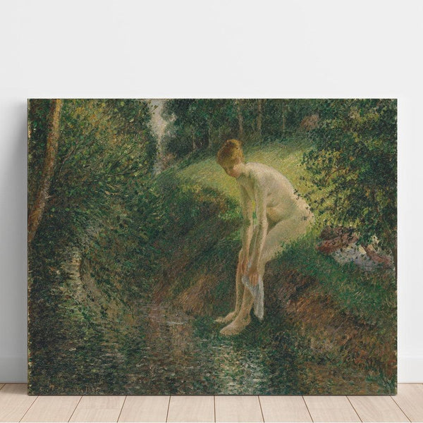Reproductie van het schilderij Badende in het bos - Camille Pissarro