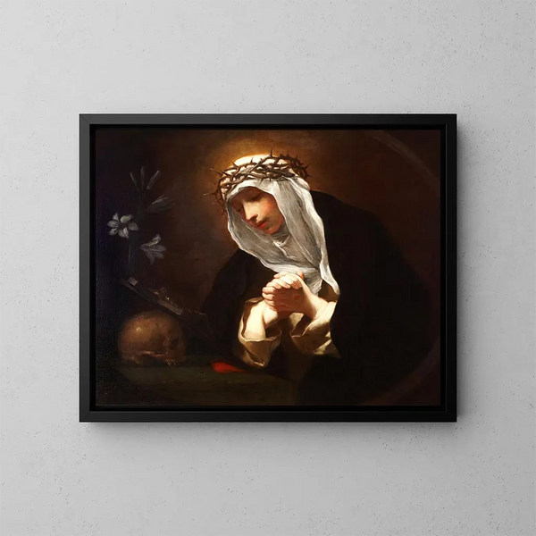 Sint Catharina van Siena - Baldassare Franceschini — ingelijst kunstwerk aan de muur