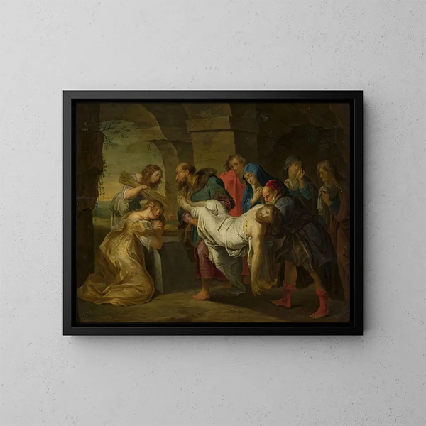 Entombment of Christ - Balthasar Beschey — framed artwork on a wall