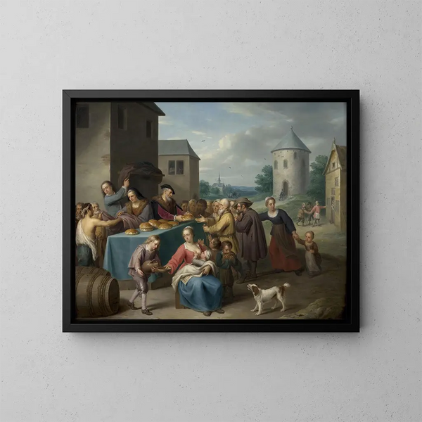 Les Sept Œuvres de Miséricorde - Balthasar Beschey — framed artwork on a wall