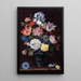 Floral still life with shells - Balthasar van der Ast — framed artwork on a wall