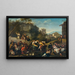 van Muzikanten en dansende figuren in een ideaal landschap met ruïnes en gebouwen op de achtergrond - School van de Bamboccianti — ingelijst kunstwerk aan de muur