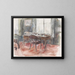 Het kantoor in het kantoor van de heer S. van Houten in het huis aan de Riouwstraat 6 in Den Haag - Barbara Elisabeth van Houten — ingelijst kunstwerk aan de muur