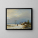 Nederlandse winter schilderij in het Gooi - Barend Cornelis Koekkoek — ingelijst kunstwerk aan de muur