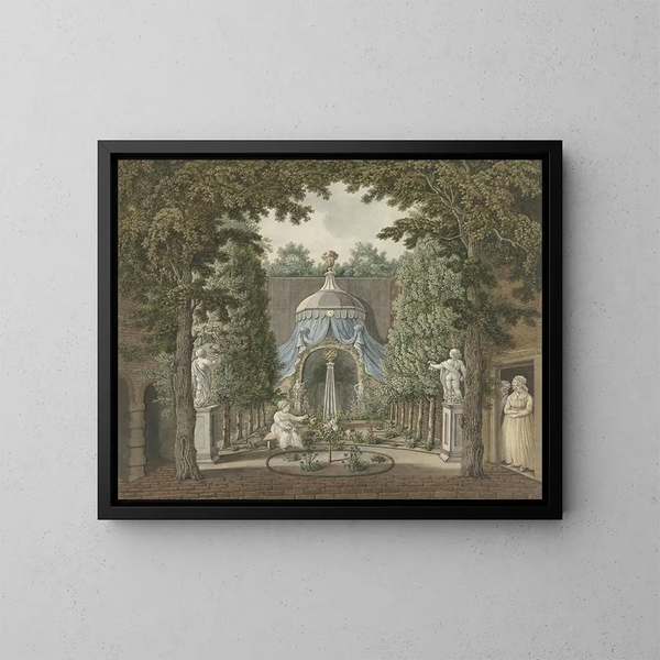 Scene of a theater in an urban garden - Barend Hendrik Thier — framed artwork on a wall