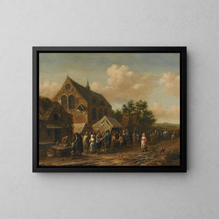 Barent Gael - A Village Market Beside A Church.webp