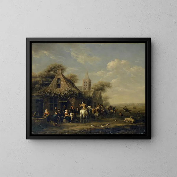 Stop in front of an inn - Barent Gael — framed artwork on a wall