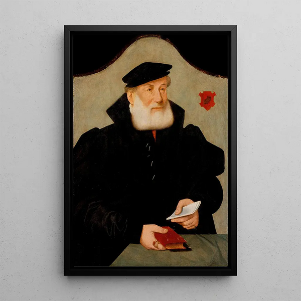 Portrait painting of Wilhelm Kannengiesser - Barthel Bruyn the Elder — framed artwork on a wall