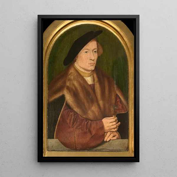 Portrait of a Young Man - Barthel Bruyn the Elder — framed artwork on a wall