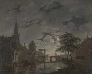 Bartholomeus Johannes van Hove - Dutch Town by Moonlight.webp