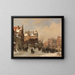 Winterzicht op de stad - Bartholomeus Johannes van Hove — ingelijst kunstwerk aan de muur