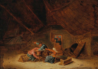 Bartholomeus Molenaer - A tavern interior with brawling peasants.webp