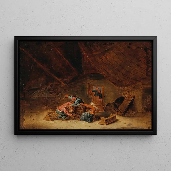Bartholomeus Molenaer - A tavern interior with brawling peasants.webp
