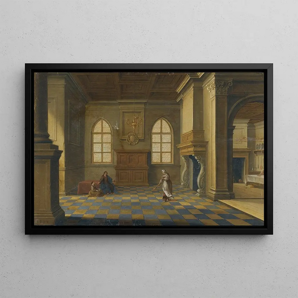 The Christ in the house of Mary and Martha - Bartholomeus van Bassen — framed artwork on a wall