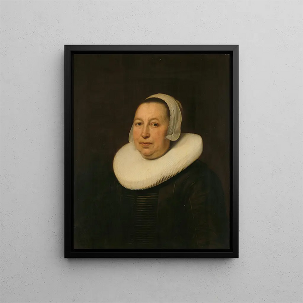 Maria Pietersdr de Leest d. 1652 wife of Samuel van Lansbergen - Bartholomeus van der Helst — framed artwork on a wall