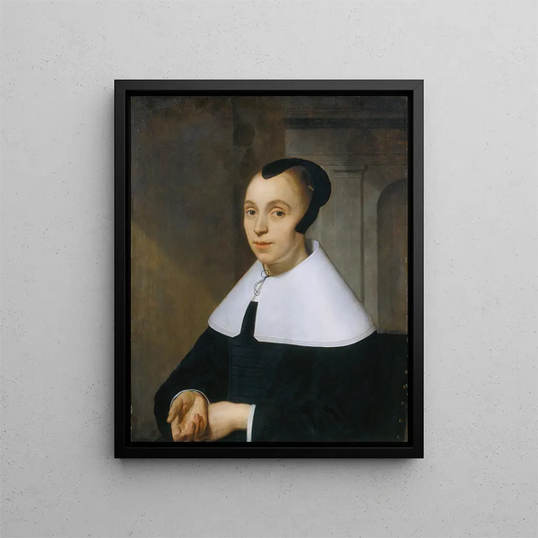 Portrait of a Woman - Bartholomeus van der Helst — framed artwork on a wall