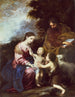 De Heilige Familie met de doop van Johannes - Bartolomé Esteban Murillo — weergave van het kunstwerk