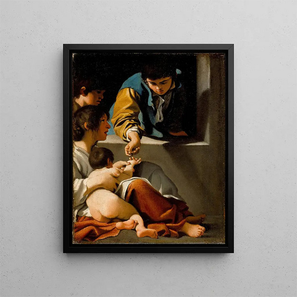 Study for the Charity of Saint Elizabeth - Bartolomeo Schedoni — framed artwork on a wall