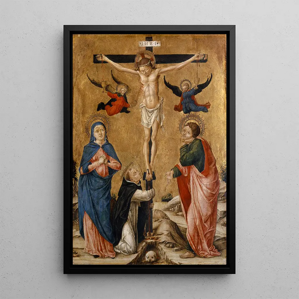 La Crucifixion du Christ - Bartolomeo Vivarini — framed artwork on a wall