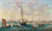 Franse zeilschilderij met schepen onder de vele visboten voor de Franse kust - Basilio Ivankovic — weergave van het kunstwerk