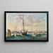 Franse zeilschilderij met schepen onder de vele visboten voor de Franse kust - Basilio Ivankovic — ingelijst kunstwerk aan de muur