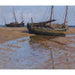 Reproductie van het schilderij van Alfred Zoff's Zeegezichten - Laagwater Vissersboten
