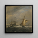 Boten van de visserij in een haven - Willem van de Velde de Jonge — ingelijst kunstwerk aan de muur