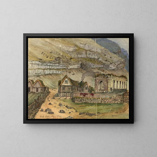 Ruins of the Kirk G Inn, Faroe Islands - Bayard Taylor — framed artwork on a wall