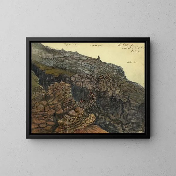 The Passage of Hrafnagja at Thingvalla, Iceland - Bayard Taylor — framed artwork on a wall